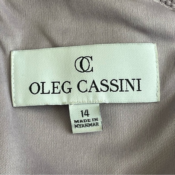 David’s Bridal Oleg Cassini Off The Shoulders Glitter Knit Sheath Dress Size 14 - Picture 10 of 12